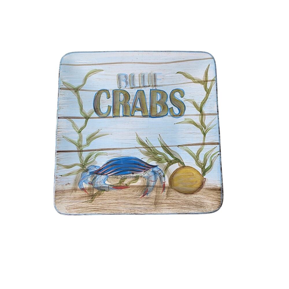 CERTIFIED INTERNATIONAL Kate McRoastie Rare Blue Crabs 9" Square Dinner Plate